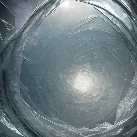 Fantasy generative AI Glassformism. Background made of transparent glass and crystals.の素材