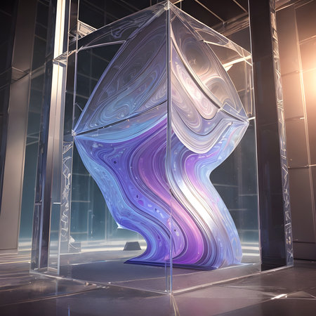Fantasy generative AI Glassformism. Background made of transparent glass and crystals.の素材