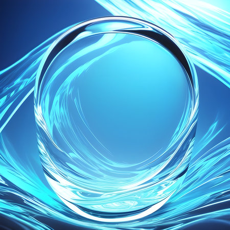 Fantasy generative AI Glassformism. Background made of transparent glass and crystals.の素材