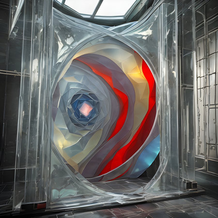 Fantasy generative AI Glassformism. Background made of transparent glass and crystals.の素材