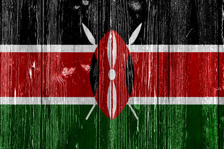Flag of Republic of Kenya on a textured background. Concept collage.の写真素材