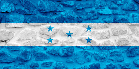 Flag of Republic of Honduras on a textured background. Concept collage.の写真素材