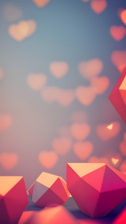 Vertical layout for Valentine's Day. Greeting card template. Generative AI.の素材