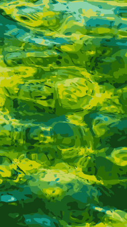 Vector illustration of Lake Traunsee water background in coastal area. Colorful texture of stones under waterのイラスト素材
