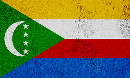 Flag of Union of the Comoros on a textured background. Concept collage.の写真素材