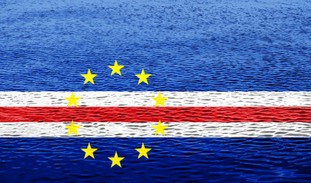 Flag of Republic of Cape Verde on a textured background. Concept collage.の写真素材