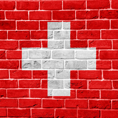 Flag of Swiss Confederation on a textured background. Concept collage.の写真素材