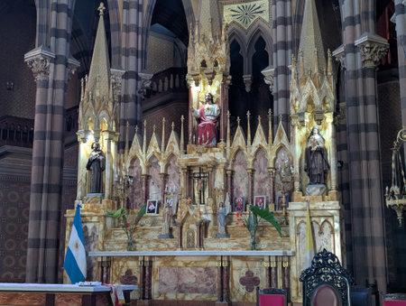 Inside the Church of the Sacred Heart of Jesus Capuchin Church in Cordoba, Argentina. Main...
