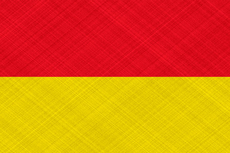 The official flag of Pretoria, the capital of the Republic of South Africa, on fabric texture. Conceptual collage. Illustration.の写真素材