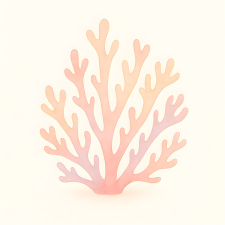 Stylized coral artwork with a soft gradient of peach, pink and mauve hues for a calming sea vibeの素材