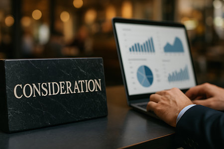 A business professional analyzes charts and graphs for strategic consideration at the office.の素材