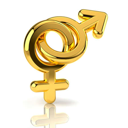 Male And Female Symbols isolated on whiteのeditorial素材