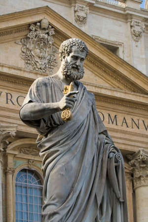 Sacred Peter's statue in Vatican.Rome, Italy. Detailの写真素材