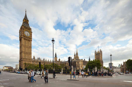 LONDON - OCTOBER 14: the Palace of Westminster owes its stunning Gothic architecture to the 19th-century architect Sir Charles Barry. Photograph taken with the tilt-shift lens, vertical lines of architecture preserved. 2012のeditorial素材