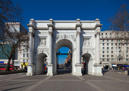 Marble Arch, London, England. Originally the front entrance to Buckingham Palace  のeditorial素材