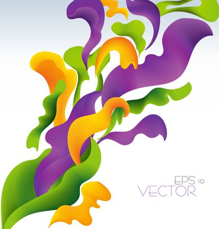 Background with green, violet and yellow elementのイラスト素材