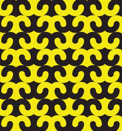 Vector oriental ornamental seamless pattern with black and yellow horns element. Abstract background.のイラスト素材