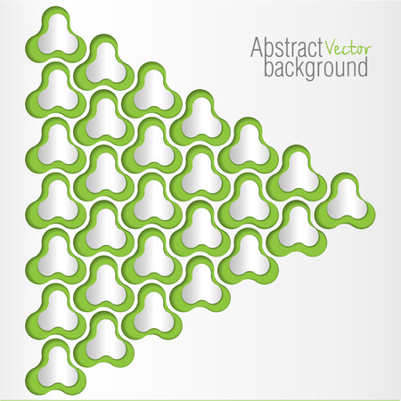 Vector Abstract 3 Dimensional objects Design on green backgroundのイラスト素材