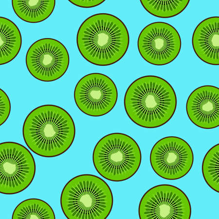 Vector illustration of kiwi. Fresh summer background.のイラスト素材