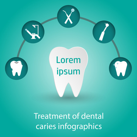 Design template for infographic brochures, flyers, web sites. Dental icons.のイラスト素材