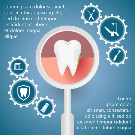 Template design dental infographics with icons, for your website, brochures.のイラスト素材