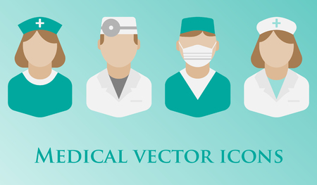 Doctor flat vector icons for your website, business cards, brochures.のイラスト素材
