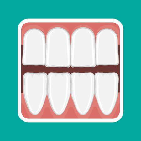 icon incisor teeth and gums of the lower and upper jaw.のイラスト素材