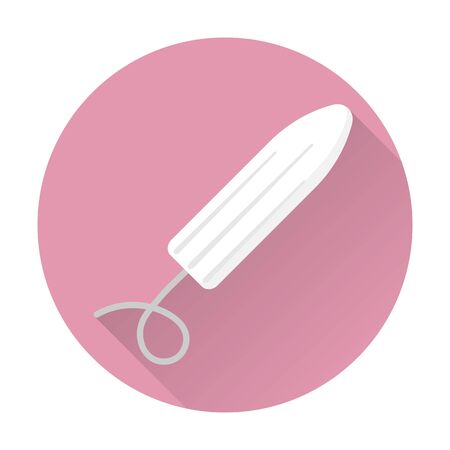 Vector icons of women hygienic tampons. Illustration of feminine hygiene products in a flat style.のイラスト素材