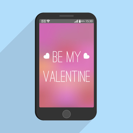 Mobile heart symbol love or health concept. Valentine's Day.の写真素材