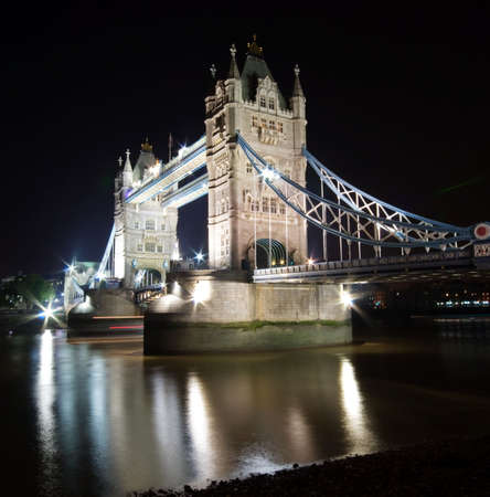 Tower Bridge, London at night time. の写真素材