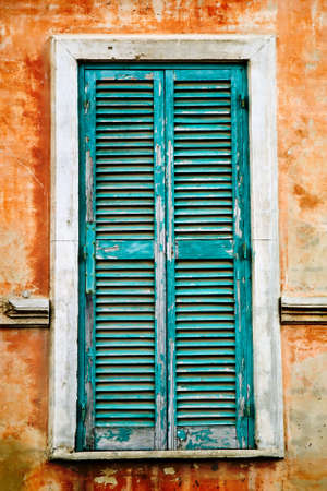 Old Italian windowsill, Italy. の写真素材