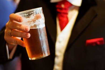 Glasses raised before the wedding beginsの写真素材