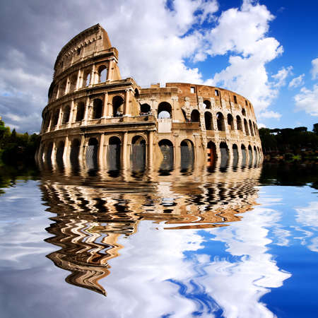 Coliseum in Rome, Italy on a beautiful summer's dayの写真素材