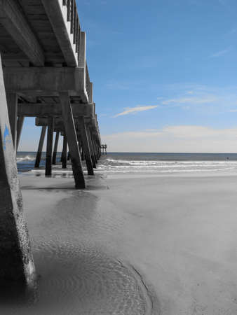 pier at the beachの写真素材