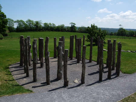 Knowth Wood henge or timber circle at Newgrange, Irelandの写真素材