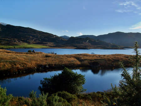 Lough Acoose lake under Carrauntoohil, Irelands highest mountain.の写真素材