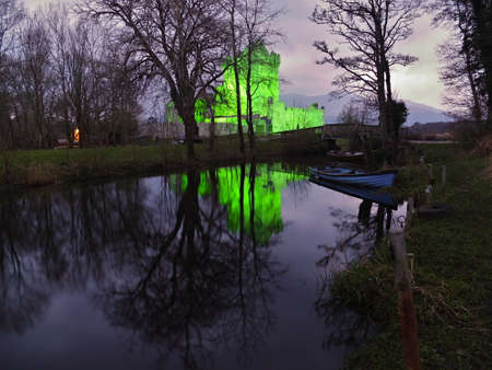 Ross Castle in Killarney National Park, Ireland. Evening view during Patrick day.の写真素材