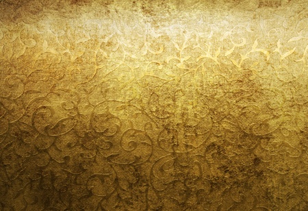 Aged golden brocade texture pattern backgroundの写真素材