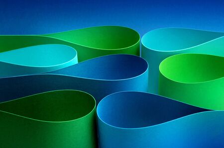 Cool colors palette arc drop wave form papersの写真素材