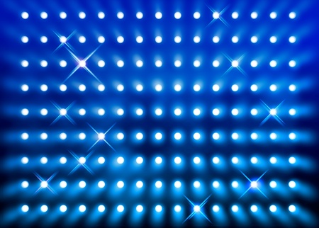 Premier stage presentation sparkling blue spotlight wall backgroundの写真素材