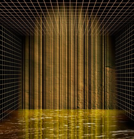 Abstract dungeon cell room backgroundの写真素材