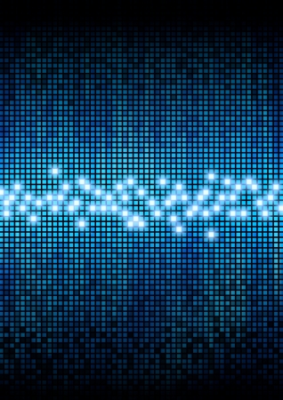 Digital color pixels amplitude level display effectの写真素材