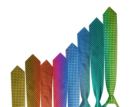 Colorful necktie business graph showing growthの写真素材