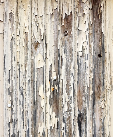 Peeling paint old wooden plank surface backgroundの写真素材