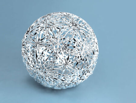 Silver Christmas filigrane ornament decoration ballの写真素材