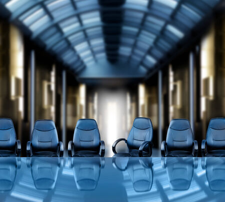 Meeting of the board futuristic office interiorの写真素材