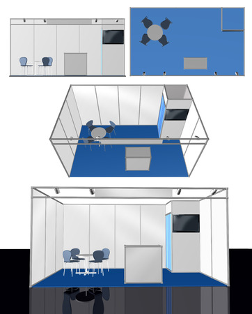 Exhibition stand 3D template, add your own designの写真素材