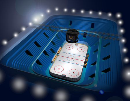 Modern ice hockey stadium arena 3D illustrationの写真素材