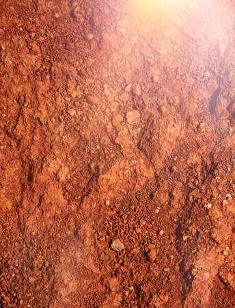 Planet Mars red brown soil detail natural backgroundの写真素材