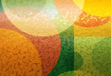 Colorful golden floral ornament brocade textile with geometric patterns